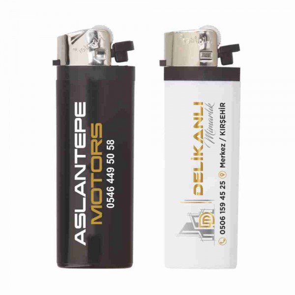 MB-15015 yerli üretim logo baskılı orta boy taşlı promosyon çakmak